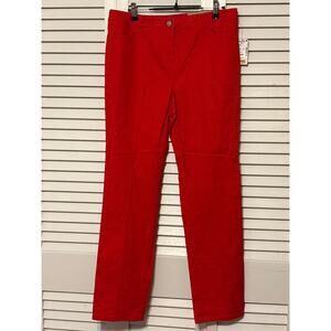 Peck & Peck Weekend Red Straight Leg Stretch Denim Pants Women's Size 6